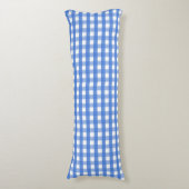 Frans Blue en White Gingham Lichaamskussen (Voorkant Verticaal)