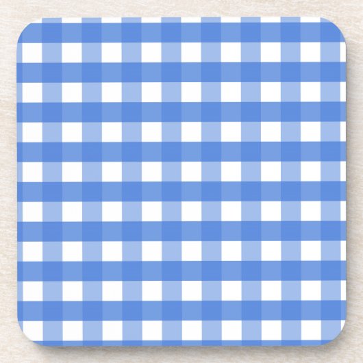 Frans Blue en White Gingham Onderzetter (Voorkant)