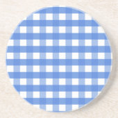 Frans Blue en White Gingham Zandsteen Onderzetter (Voorkant)