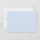 Frans Blue Gingham Check Personal Stationery Bedankkaart (Achterkant)