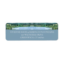 Frans Blue Serene Waterverf Lake Address Label