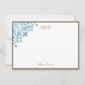 Frans Blue Stripe Fleur de Lis Personalized Notitiekaartje (Voorkant)