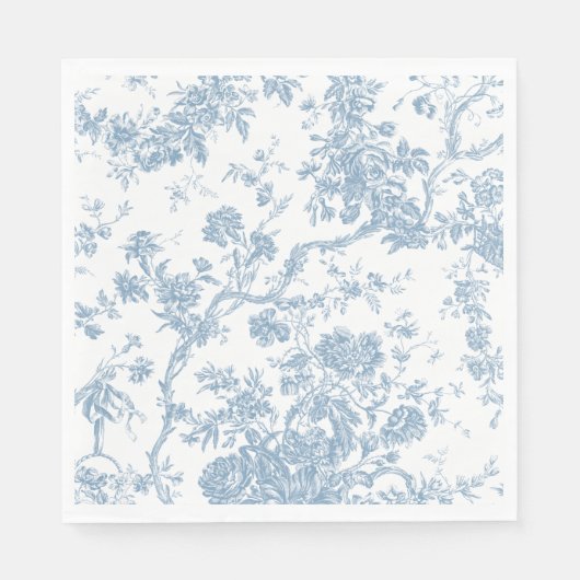 Frans Blue Toile de Jouy Paper Napkin Servet (Voorkant)
