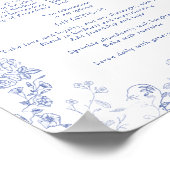 Frans Blue White Victoriaans Recipe Happy Marriage Poster (Hoek)