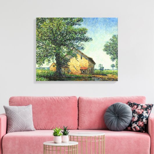 Frans Boerderij Huis op La Petite Mare Canvas Afdruk (Insitu (Woonkamer))