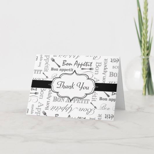  Frans Bon Appetit Black en White Bedankkaart (Voorkant)