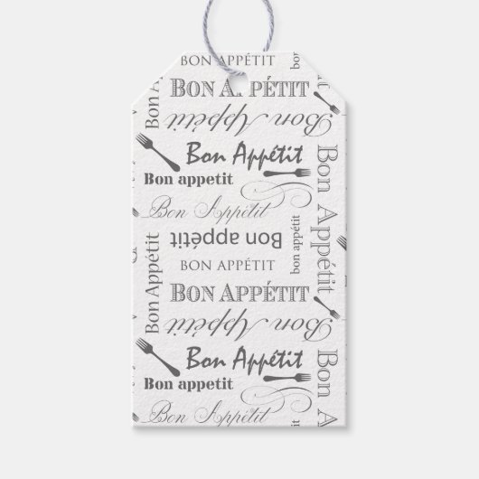  Frans Bon Appetit Black en White Cadeaulabel (Voorkant)