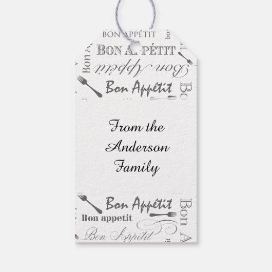  Frans Bon Appetit Black en White Cadeaulabel (Achterkant)