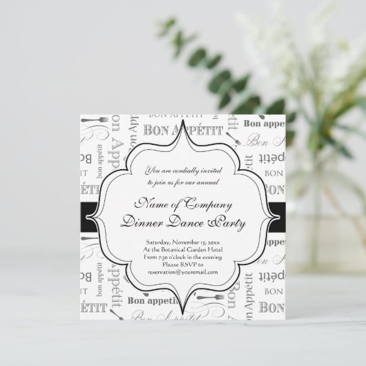 Frans Bon Appetit Black en White Kaart (Staand voorkant)