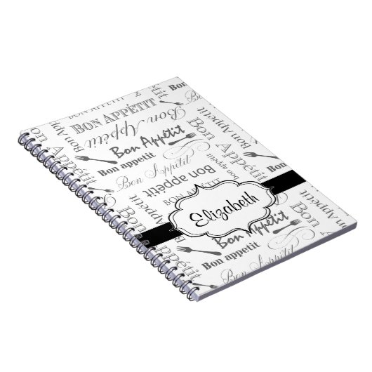  Frans Bon Appetit Black en White Notitieboek (Rechterzijde)