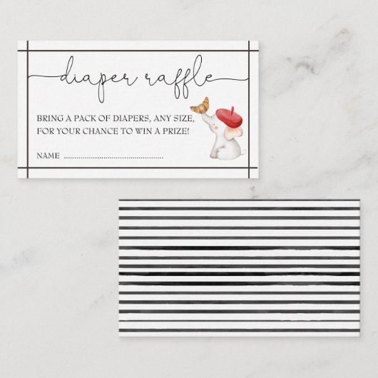 Frans Bonjour Bebe Geslacht Neutral Diaper Raffle  Informatiekaartje (Voorkant / Achterkant)