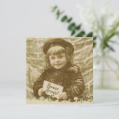 Frans Bonne Anne Kerstmis Meisje Blank Kaart (Staand voorkant)