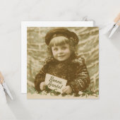 Frans Bonne Anne Kerstmis Meisje Blank Kaart (Voorkant / Achterkant in situ)