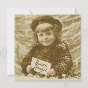 Frans  Bonne Anne Kerstmis Meisje Blank Kaart
