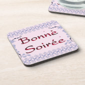 Frans:Bonne Soiree Beverage Coaster Bier Onderzetter (Linkerzijde)