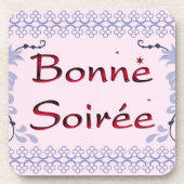 Frans:Bonne Soiree Beverage Coaster Bier Onderzetter (Voorkant)