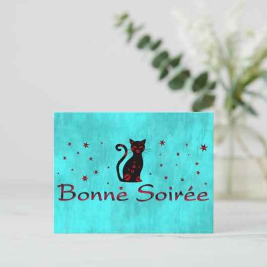 Frans:Bonne Soiree Briefkaart (Staand voorkant)