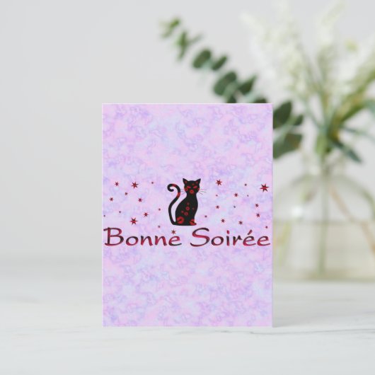 Frans:Bonne Soiree Briefkaart (Staand voorkant)