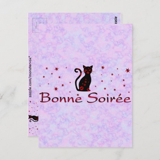 Frans:Bonne Soiree Briefkaart (Voorkant / Achterkant)