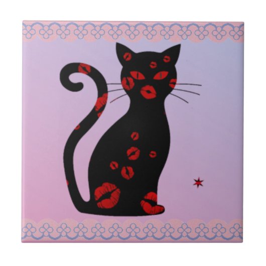 Frans:Bonne Soiree Ceramic Tegel Tegeltje (Voorkant)