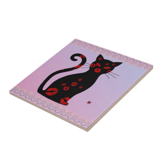 Frans:Bonne Soiree Ceramic Tegel Tegeltje (Zijkant)