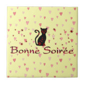 Frans:Bonne Soiree Ceramic Tegel Tegeltje (Voorkant)