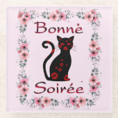 Frans:Bonne Soiree Glass Onderzetter (Voorkant)