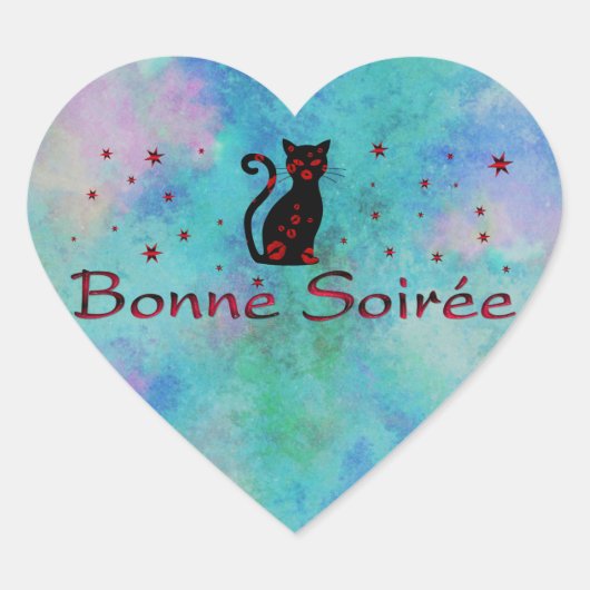 Frans:Bonne Soiree Hart Sticker (Voorkant)