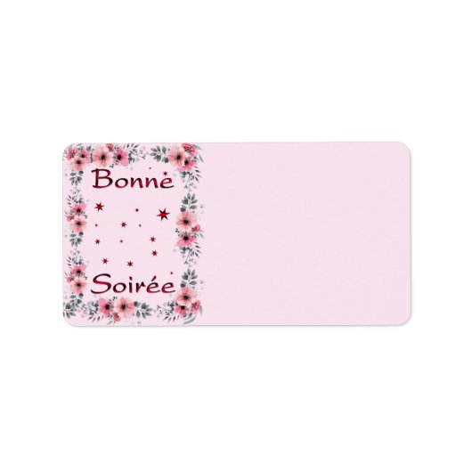 Frans:Bonne Soiree Return Address Label (Voorkant)