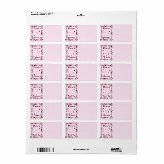 Frans:Bonne Soiree Return Address Label (Full Sheet)