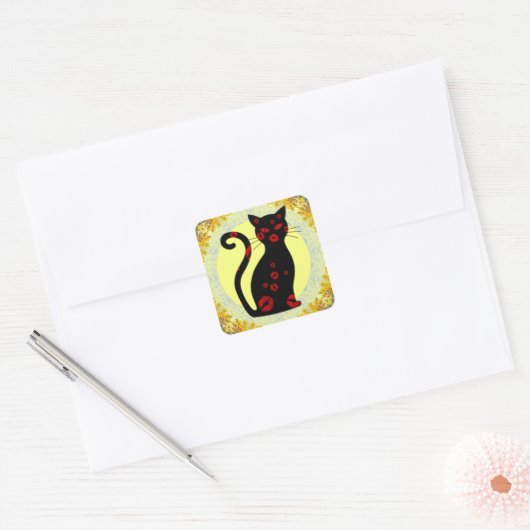 Frans:Bonne Soiree Square Sticker (Envelop)