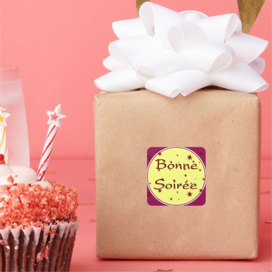 Frans:Bonne Soiree Square Sticker (Feest)