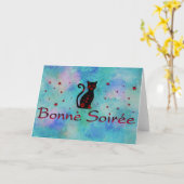 Frans:Bonne Soiree Wenskaart Kaart (Gele Bloem)