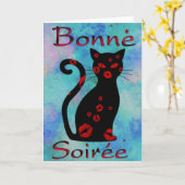 Frans:Bonne Soiree Wenskaart Kaart (Gele Bloem)