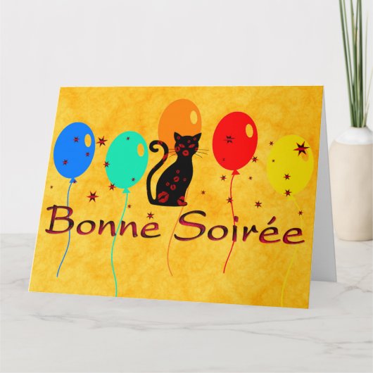Frans:Bonne Soiree Wenskaart Kaart (Voorkant)