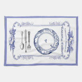 frans bord en keukenhanddoek blauw (Horizontaal)