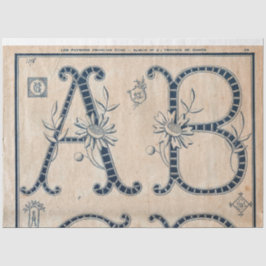 Frans borduurpatroon Decoupage of Giftwrap Tissuepapier