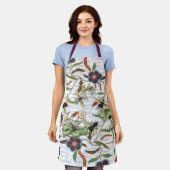 Frans botanisch bijenpatroon schort (Gedragen)