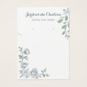 Frans botanisch ketting en oorbel display kaart (Voorkant)