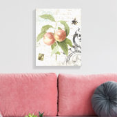  Frans Botanisch Perzik uitgerekt canvas Afdruk (Insitu (Woonkamer))