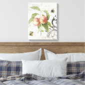  Frans Botanisch Perzik uitgerekt canvas Afdruk (Insitu (Slaapkamer))