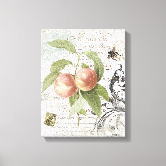  Frans Botanisch Perzik uitgerekt canvas Afdruk (Voorkant)