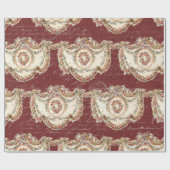  Frans Bourgondië Floral Garland Decoupage Cadeaupapier (Vlak)