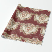  Frans Bourgondië Floral Garland Decoupage Cadeaupapier (Uitgerold)