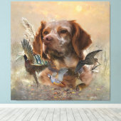 Frans Bretagne, Vogeljacht Kunst Canvas Afdruk (Insitu (Houten vloer))