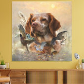 Frans Bretagne, Vogeljacht Kunst Canvas Afdruk (Insitu (Woonkamer))