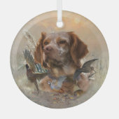 Frans Bretagne, Vogeljacht Kunst Glas Ornament (Voorkant)