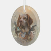 Frans Bretagne, Vogeljacht Kunst Glas Ornament (Voorkant links)