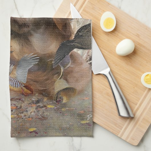 Frans Bretagne, Vogeljacht Kunst Theedoek (Quarter Fold)