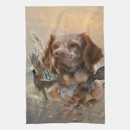 Frans Bretagne, Vogeljacht Kunst Theedoek (Verticaal)